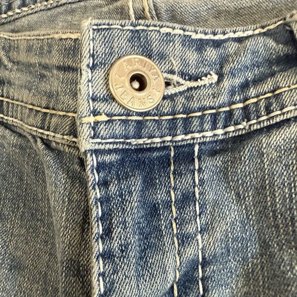 Ariya Jeans Womens 7 Short/Flare Flap Pockets Exclusively Curvy Denim NWT Grunge - Picture 5 of 13